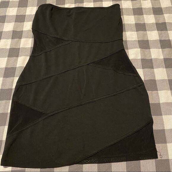 Entro Black Mesh Strapless Bodycon Dress Size Small - Picture 5 of 13